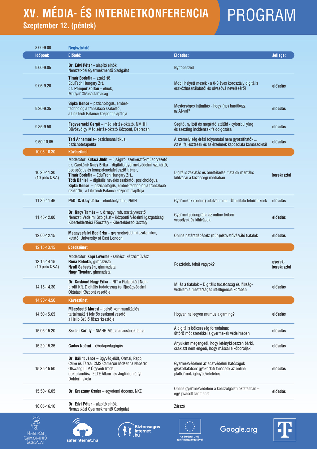 médiakonferencia program péntek